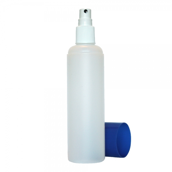 250ml Leerflasche mit blauer Kappe und Sprühkopf