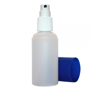 100ml Leerflasche mit blauer Kappe und Sprühkopf